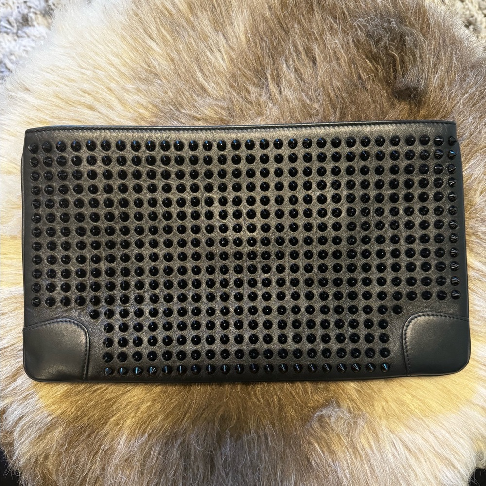 Christian Louboutin Black Studded Crossbody Clutch